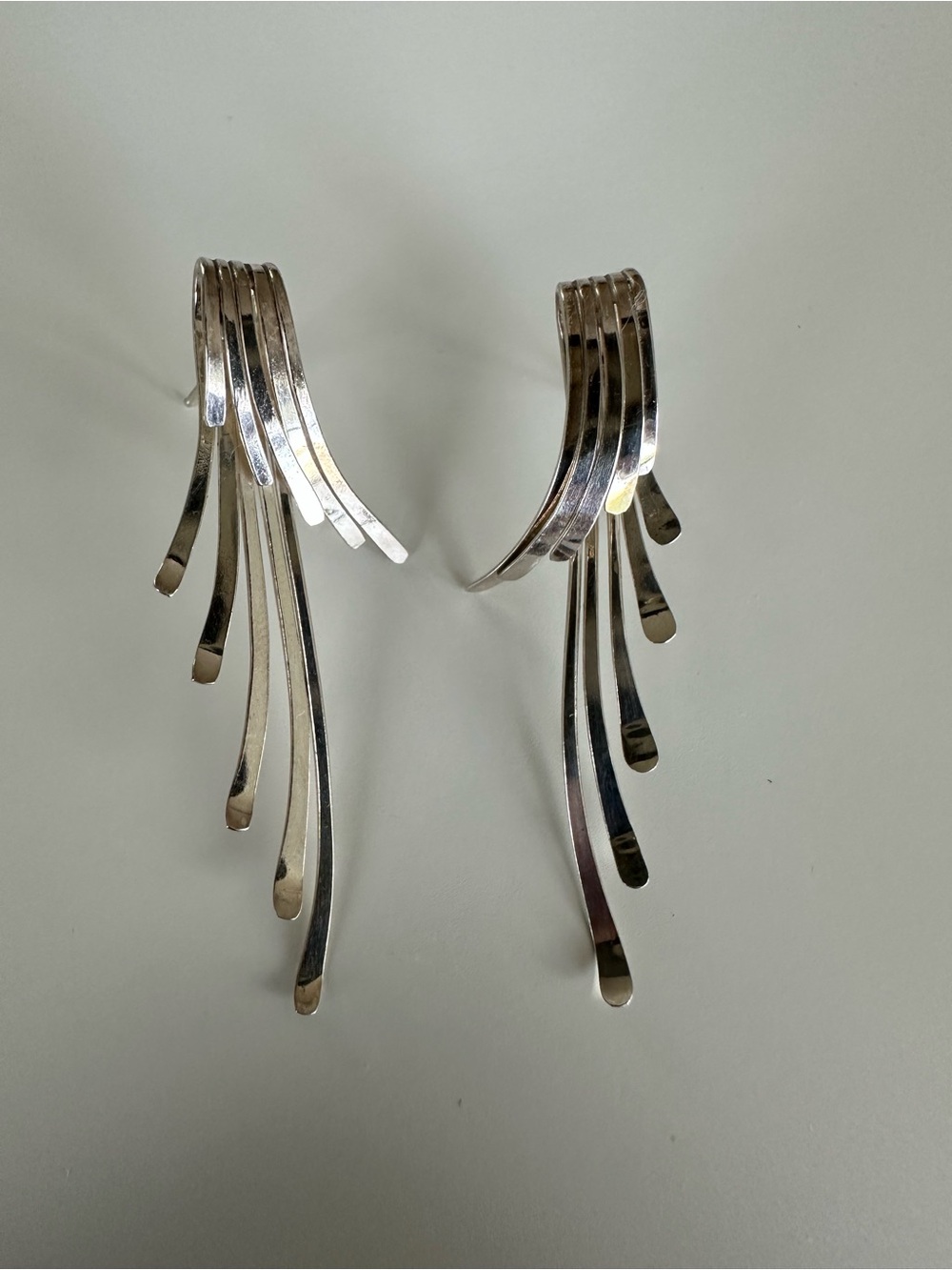 Sterling Silver Multi-Strip Drop Earrings